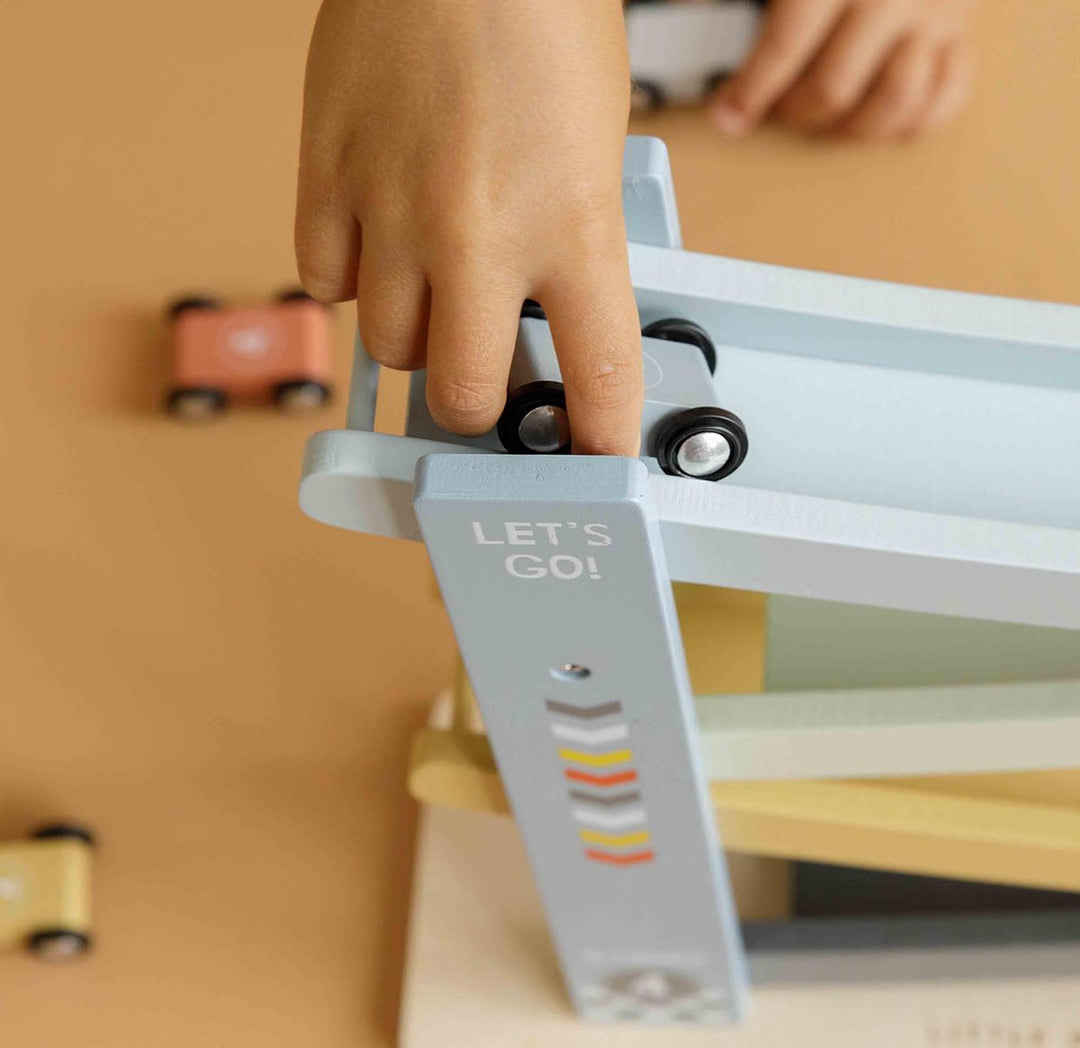 Little Dutch | Houten Rollerbaan | Cars | 10 x 28 x 28 cm | + 18 mnd - Kleine Eland