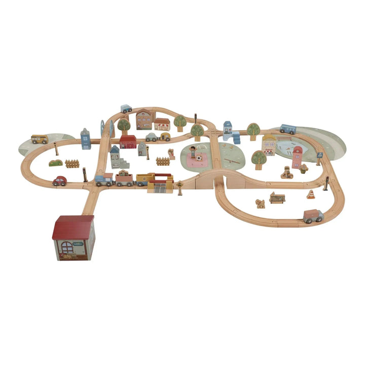 Little Dutch | Houten Treinbaan | XL Essentials | 113 delig | 3+ - Kleine Eland
