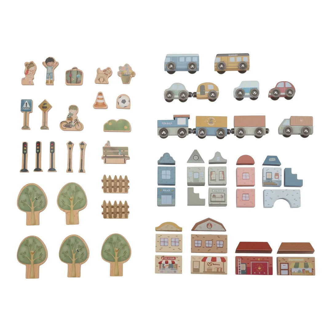 Little Dutch | Houten Treinbaan | XL Essentials | 113 delig | 3+ - Kleine Eland