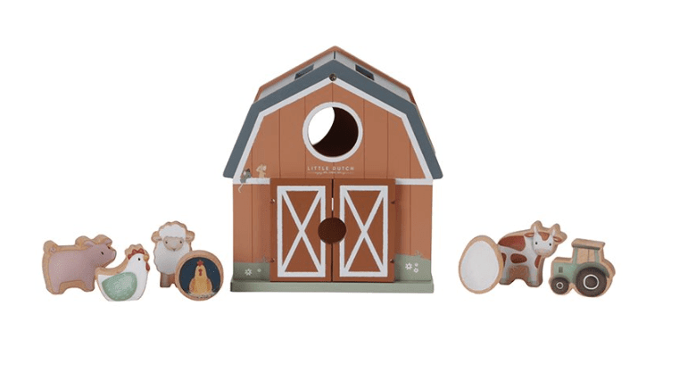 Little Dutch | Houten Vormenstoof | Little Farm | 18,5 x 17 x 5,14 cm | 1+ - Kleine Eland