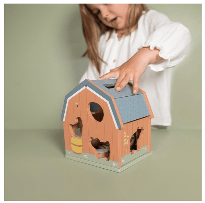 Little Dutch | Houten Vormenstoof | Little Farm | 18,5 x 17 x 5,14 cm | 1+ - Kleine Eland