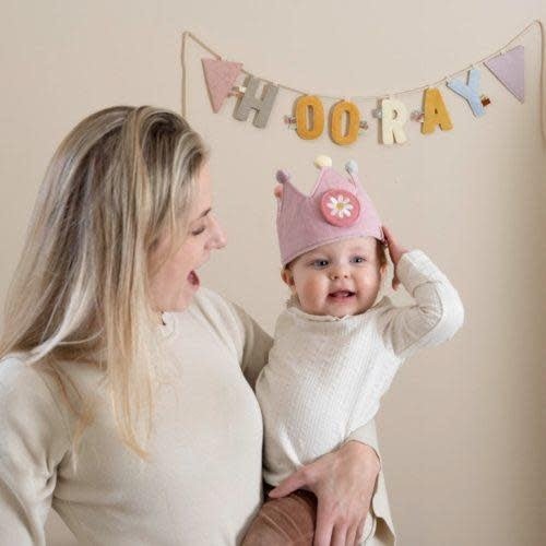 Little Dutch | Kroontje | Verjaardagskroon | Cijfers 1 - 5 jaar | Roze | 7 delig | 1+ - Kleine Eland