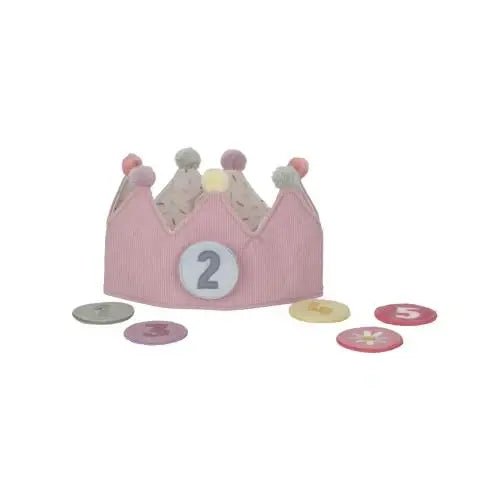 Little Dutch | Kroontje | Verjaardagskroon | Cijfers 1 - 5 jaar | Roze | 7 delig | 1+ - Kleine Eland