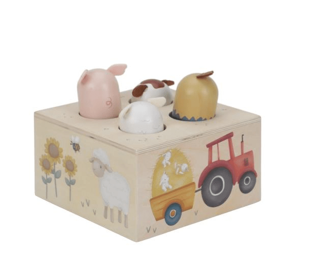 Little Dutch | Little Farm | Pop Up met Dierengeluiden | 14 x 12,5 x 14 cm | 1+ - Kleine Eland