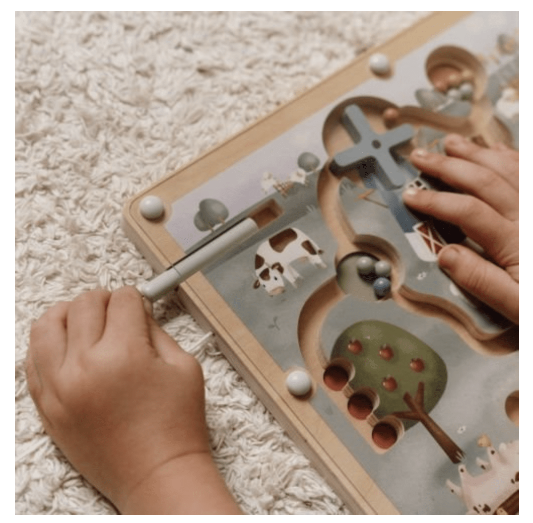 Little Dutch | Magnetisch Houten Doolhof | Little Farm | +18 mnd - Kleine Eland