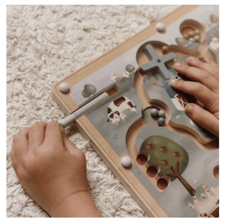 Little Dutch | Magnetisch Houten Doolhof | Little Farm | +18 mnd - Kleine Eland