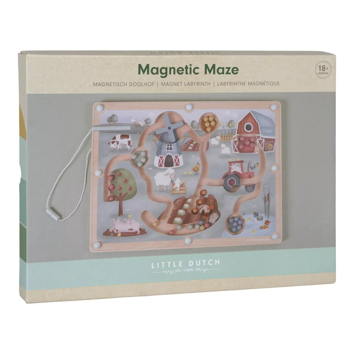 Little Dutch | Magnetisch Houten Doolhof | Little Farm | +18 mnd - Kleine Eland