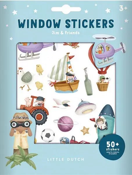 Little Dutch | Raamstickers | Jim & Friends | 3+ - Kleine Eland