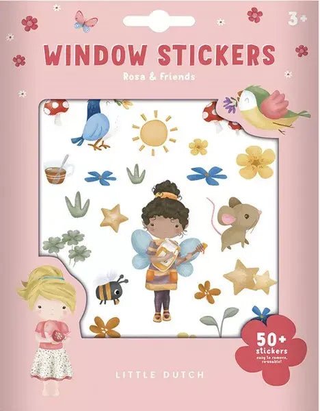 Little Dutch | Raamstickers | Rosa &amp; Friends | 3+ - Kleine Eland