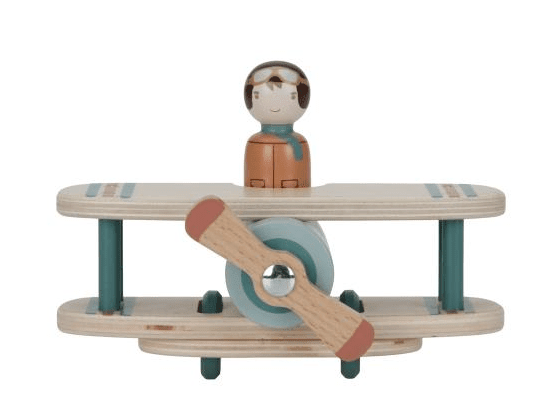 Little Dutch | Speelgoedvliegtuigje | 2 dlg | 17,5 x 10,5 x 16,5 cm | 3+ - Kleine Eland