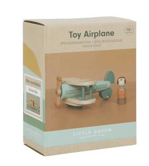 Little Dutch | Speelgoedvliegtuigje | 2 dlg | 17,5 x 10,5 x 16,5 cm | 3+ - Kleine Eland