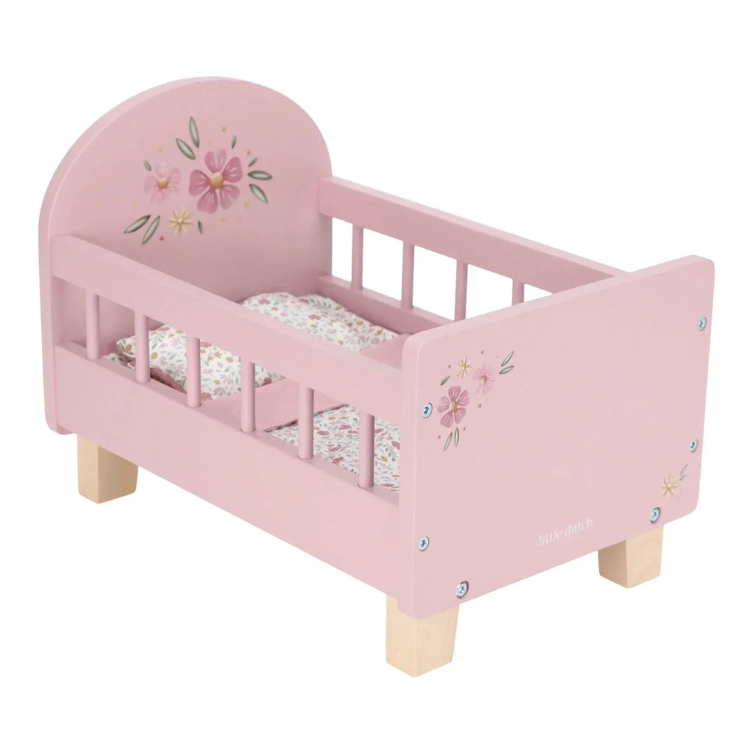 Little Dutch | Stevig Houten Poppenbed | 41.5 x 27 x 30.5 cm | Lengte Binnenmaat 38.5 cm |1+ - Kleine Eland
