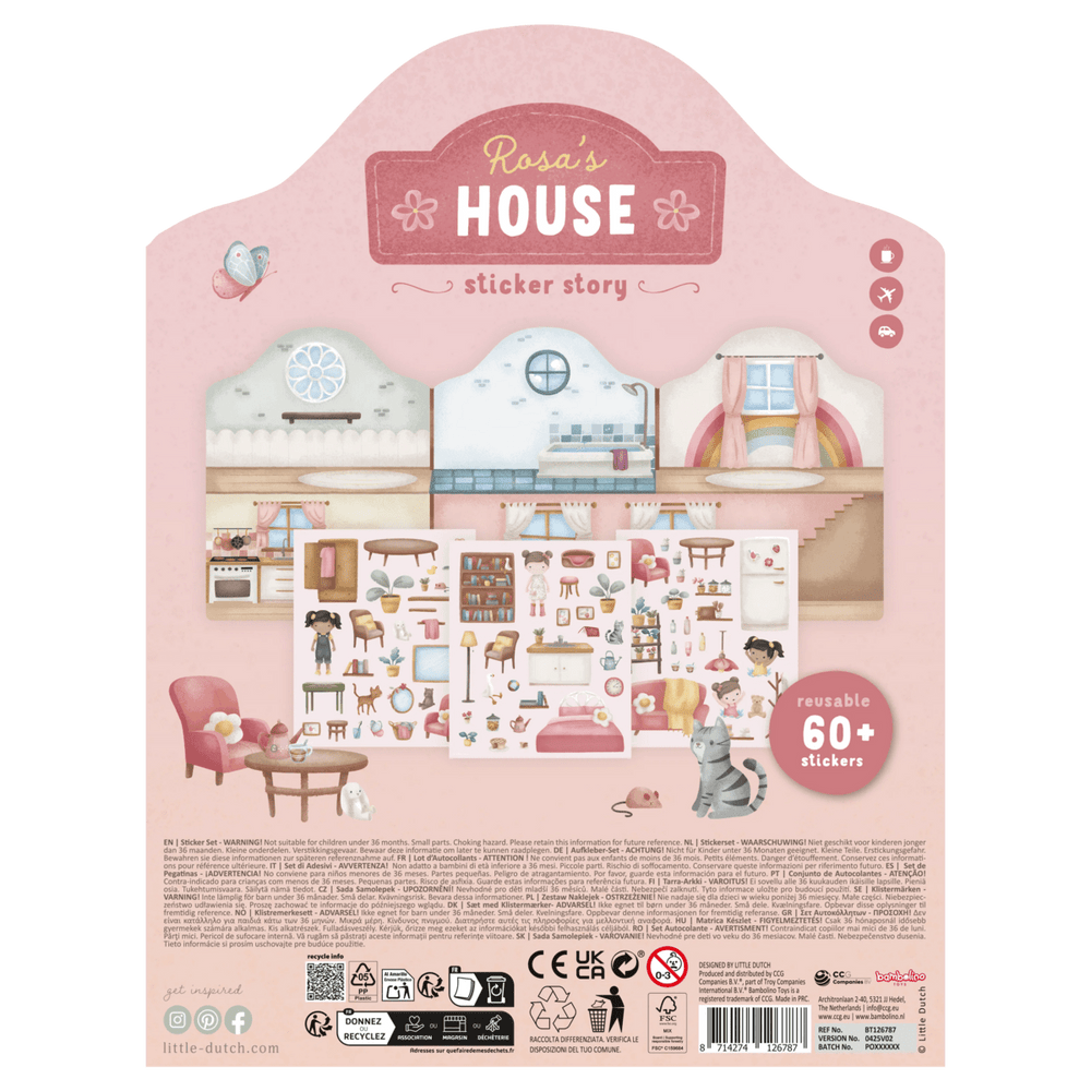 Little Dutch | Stickerboek | Rosa's House | Sticker Story 3+ - Kleine Eland