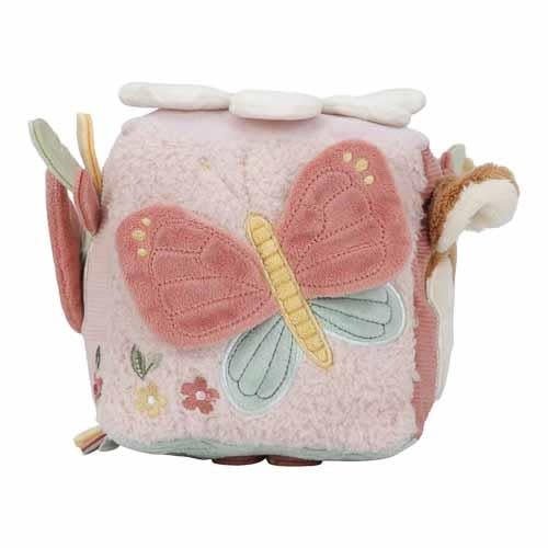 Little Dutch | Stoffen Kubus | Activiteitenkubus met rammelaar | Fairy Garden | 14 cm | 0+ - Kleine Eland