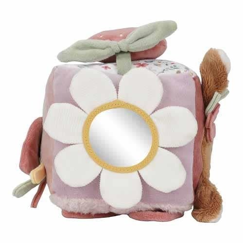 Little Dutch | Stoffen Kubus | Activiteitenkubus met rammelaar | Fairy Garden | 14 cm | 0+ - Kleine Eland