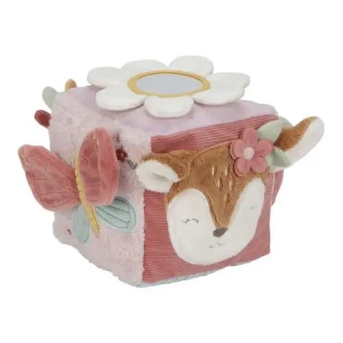 Little Dutch | Stoffen Kubus | Activiteitenkubus met rammelaar | Fairy Garden | 14 cm | 0+ - Kleine Eland