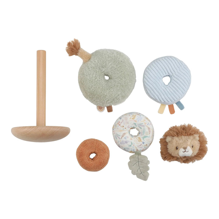 Little Dutch | Tuimelstapelaar | Safari Friends | 11 x 11 x 26 cm | +18 mnd - Kleine Eland