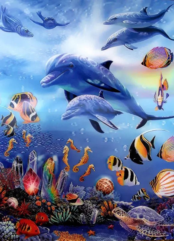 Live Life | 3D | Ansichtkaart | 15,4 x 11,3 cm | Seahorse Kingdom - Kleine Eland