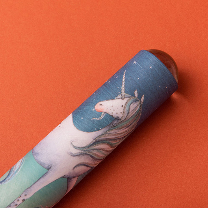 Side view of the Londji Moonlight kaleidoscope with unicorn