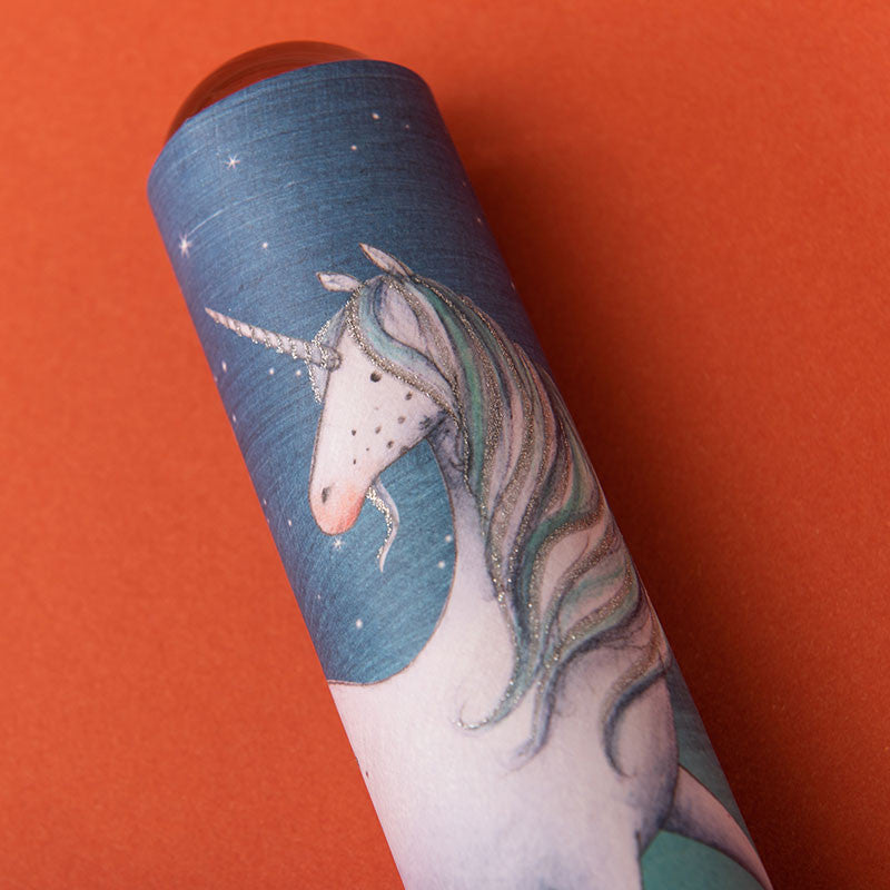 Close-up of the unicorn on the Londji Moonlight kaleidoscope