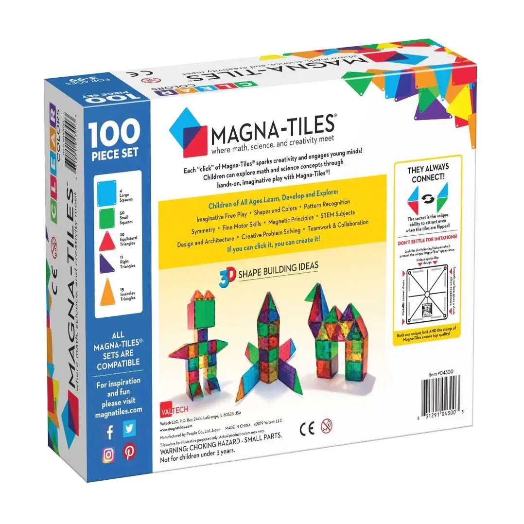 Magna - Tiles® | Clear Colors | 100 pieces | 3+ - Kleine Eland