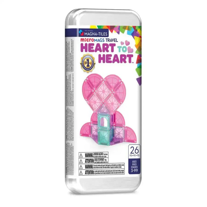 Magna - Tiles® | Micro MAGS | Travel Set | Heart to Heart | 26 pieces | 3+ - Kleine Eland