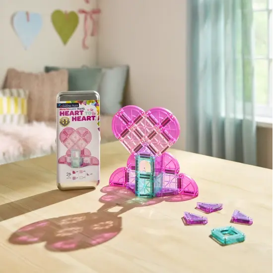 Magna - Tiles® | Micro MAGS | Travel Set | Heart to Heart | 26 pieces | 3+ - Kleine Eland