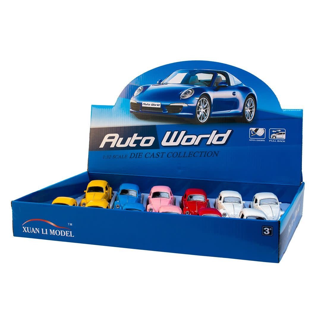 Magni ApS | Die cast Metal | Volkswagen Kever| 12,5 cm | 1:36 | Open Doors | Pullback | 3+ - Kleine Eland