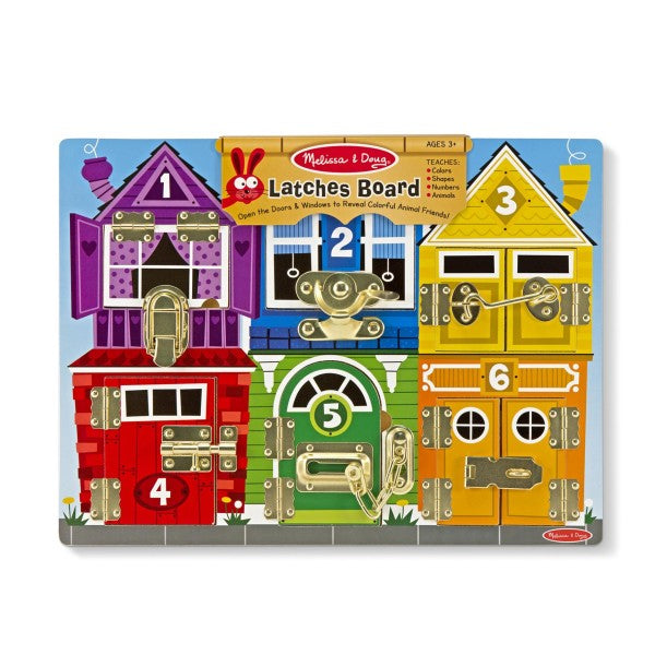 Melissa &amp; Doug Latches Board houten activiteitenbord met sloten en grendels