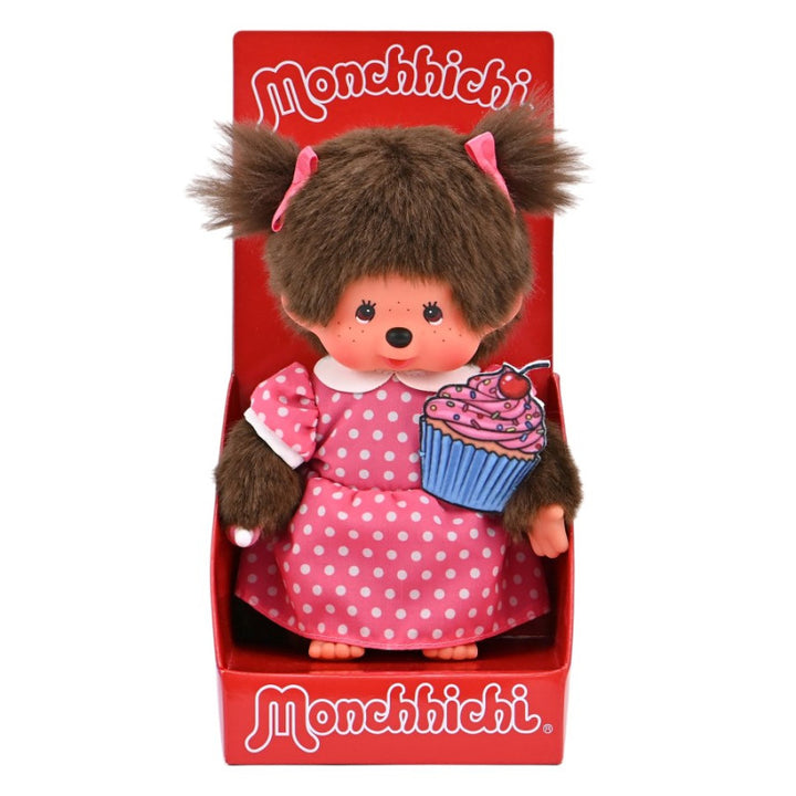 Monchhichi Cup Cake Girl met cupcake in rode vensterdoos