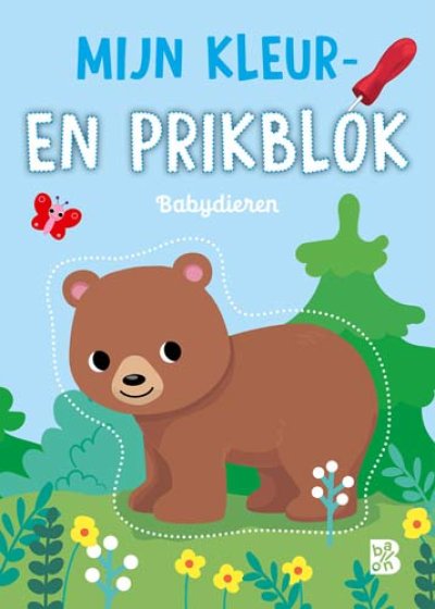 Vorderseite des Mal- und Prickblocks Tierbabys