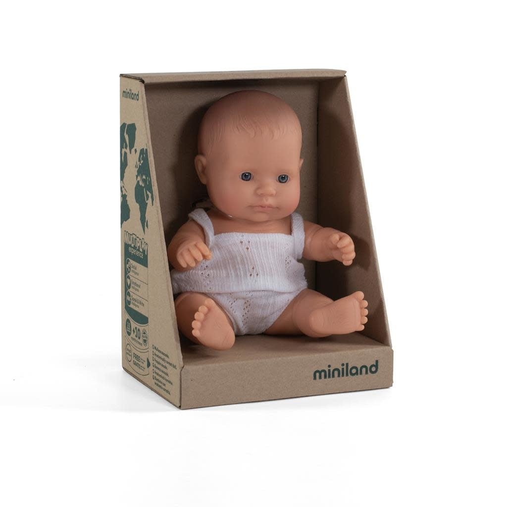 Miniland | Babypop | Waterdicht | Meisje met blauwe ogen | 21 cm | +10 mnd - Kleine Eland