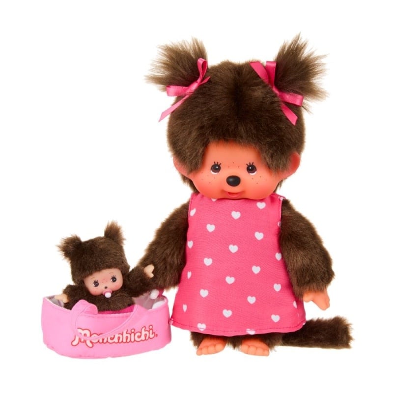 Monchhichi | 20 cm | met Bebichhichi | in Draagmand | 2+ - Kleine Eland