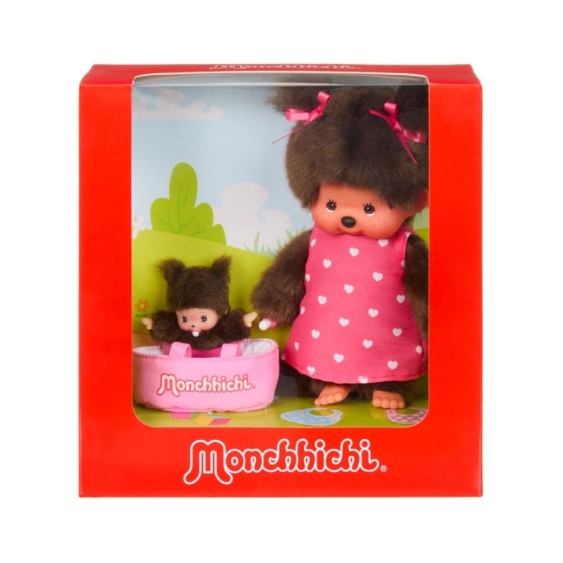 Monchhichi | 20 cm | met Bebichhichi | in Draagmand | 2+ - Kleine Eland