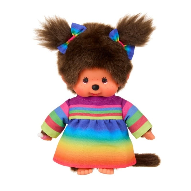 Monchhichi | 20 cm | Regenboogjurk | 2+ - Kleine Eland