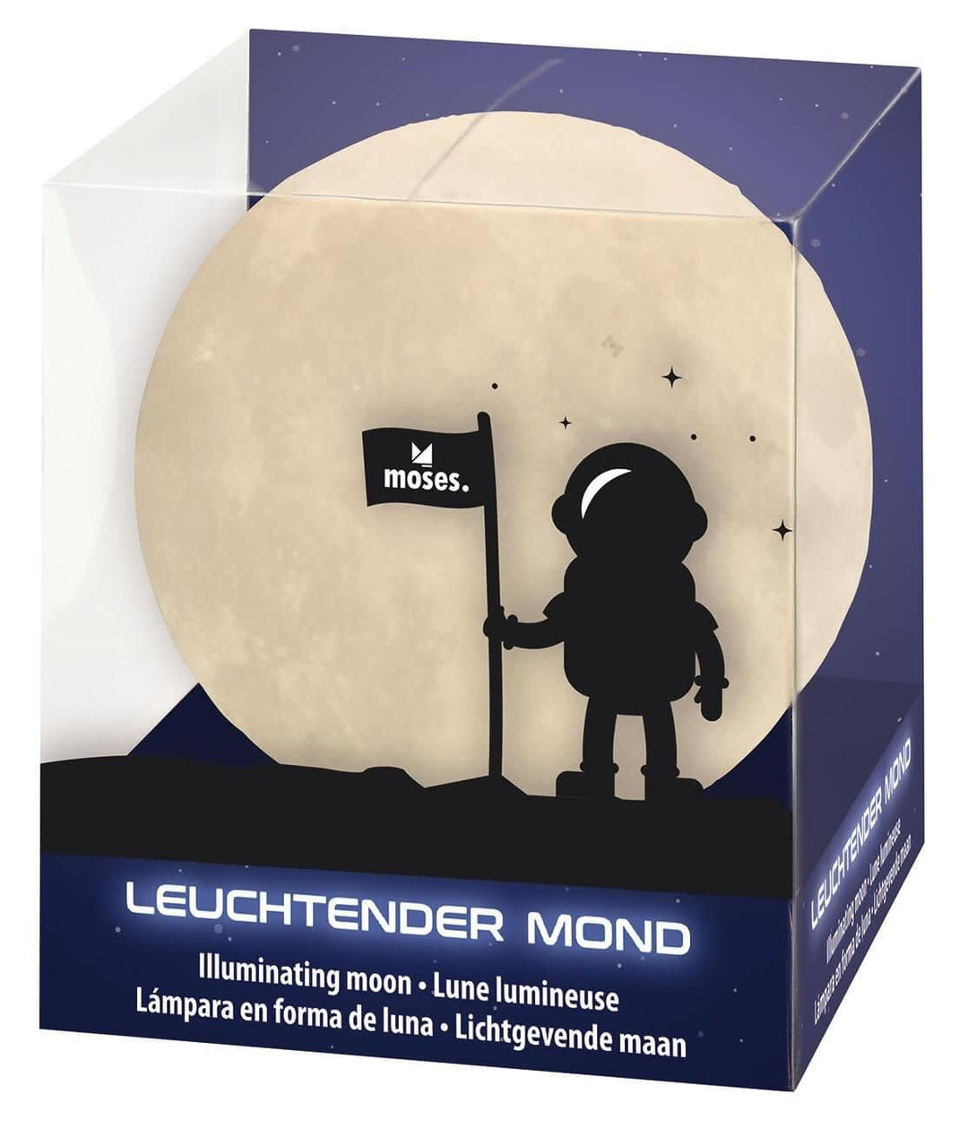 Moses | Nachtlamp | Lichtgevende Maan | met timer functie | 10 cm | 3+ - Kleine Eland