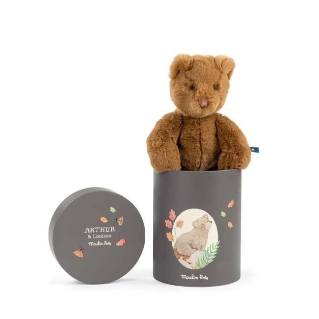 Moulin Roty | Charming Bear in a Box | Arthur | Brown | 23 cm | 0+ - Kleine Eland
