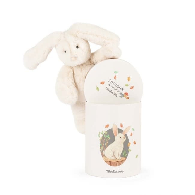 Moulin Roty | Charming Rabbit in a Box | Louison | Cream | 23 cm | 0+ - Kleine Eland