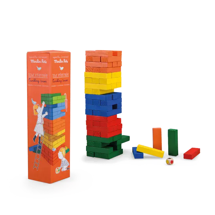 Moulin Roty | Crumbling Tower | Vallende Toren | 60 delig | 6+ - Kleine Eland