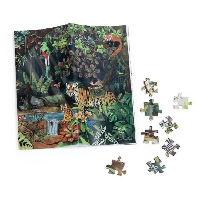 Moulin Roty | Panoramic Puzzle | In the Rainforest |105 x 27,5 cm | 350 stukjes - Kleine Eland