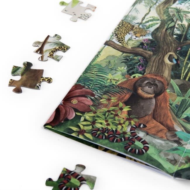 Moulin Roty | Panoramic Puzzle | In the Rainforest |105 x 27,5 cm | 350 stukjes - Kleine Eland