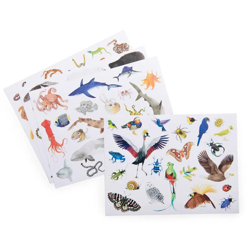 Moulin Roty | Removable Stickers | Animals of the World | 78 stickers | 3+ - Kleine Eland