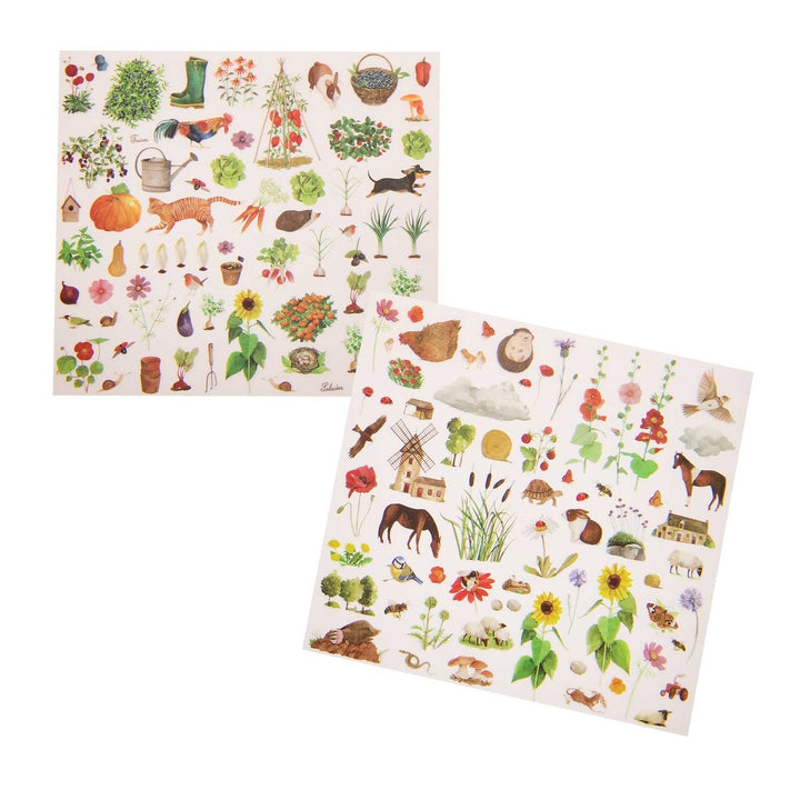 Moulin Roty | Transfers | decal - plaatjes | De tuin | +130 afbeeldingen | 3+ - Kleine Eland