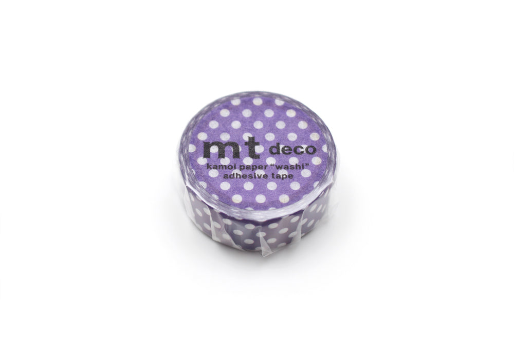 mt washi tape Dot deep purple, rol van opzij