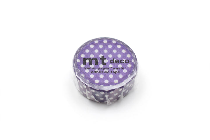 mt washi tape Dot deep purple, rol van opzij