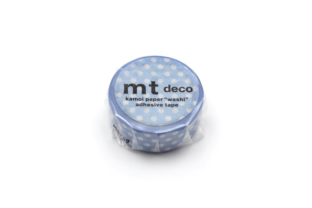 mt washi tape Dot lightblue purple, rol van opzij