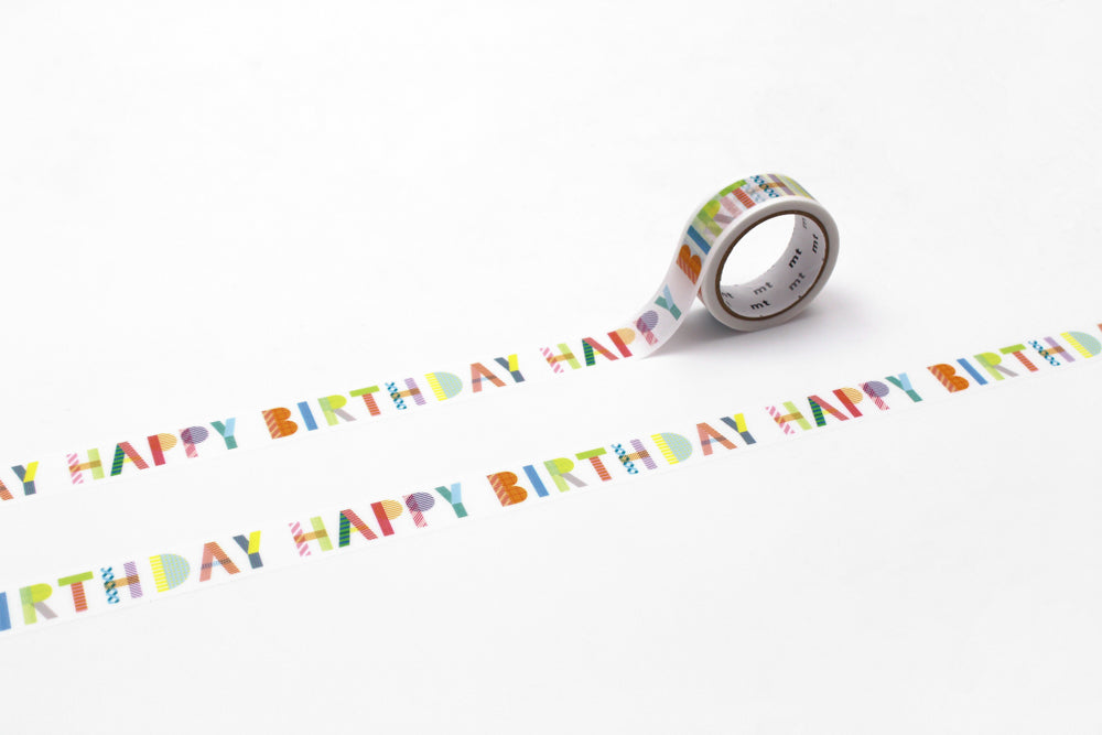 mt ex washi tape Happy birthday met feestelijk patroon