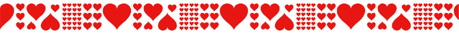 mt washi tape Heart red, patroon uitgerold
