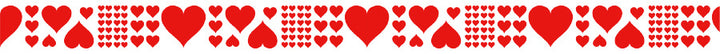 mt washi tape Heart red, patroon uitgerold