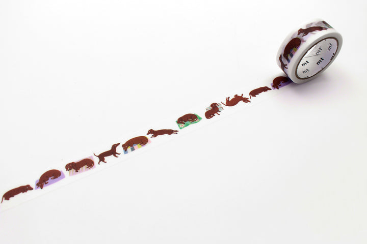 mt en Léa Maupetit washi tape Sausage dog met teckelillustraties
